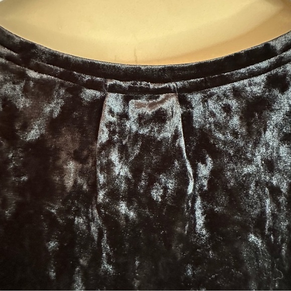 Chrushed Velvet Legging Tee Women L Black Shirt VNeck Tunic Length Y2K Phoebe - Picture 10 of 10